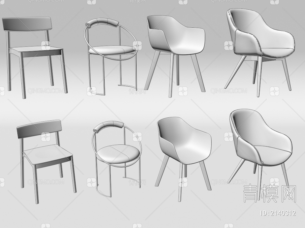 单椅 椅子 扶手椅  实木椅3D模型下载【ID:2140312】