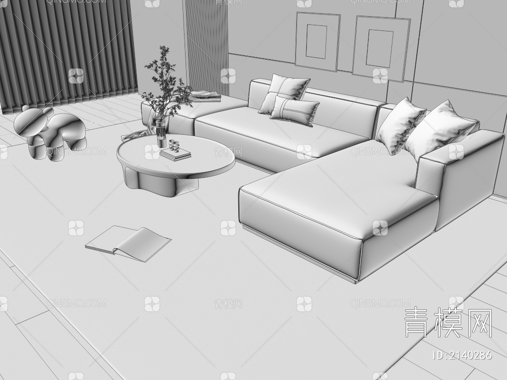 沙发 多人沙发   圆几茶几 单人沙发3D模型下载【ID:2140286】