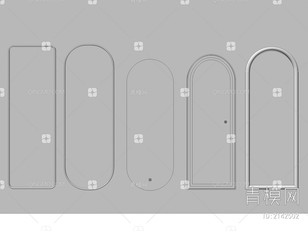 智能镜子 化妆梳妆镜  落地镜 全身镜3D模型下载【ID:2142502】