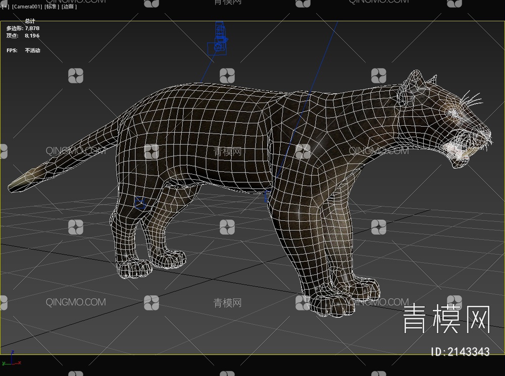 掌状桑桑剑齿虎动物3D模型下载【ID:2143343】