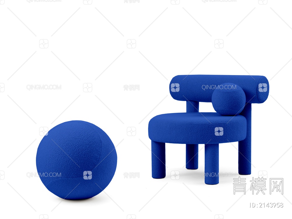 休闲椅 单椅3D模型下载【ID:2143958】