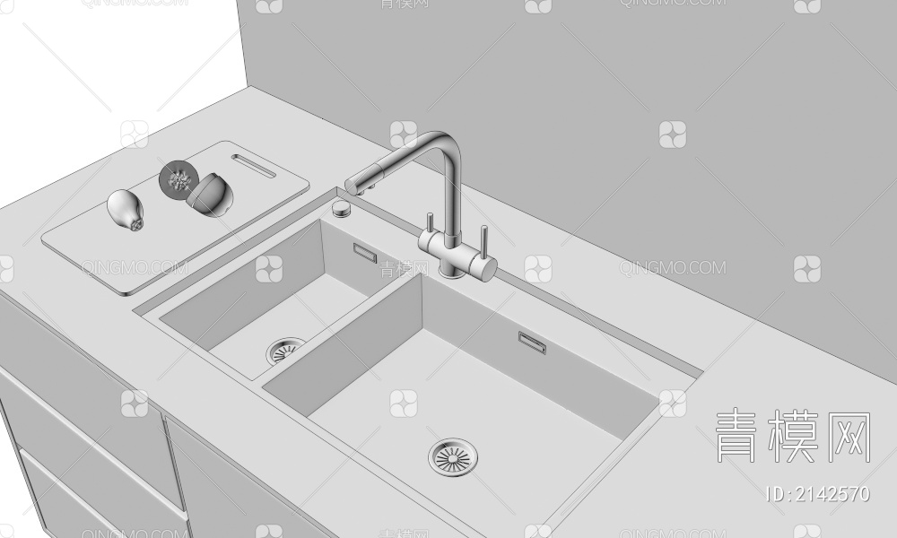 洗菜池，水槽3D模型下载【ID:2142570】