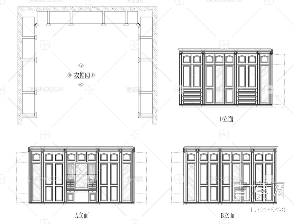 柜子外观CAD模块【ID:2145498】