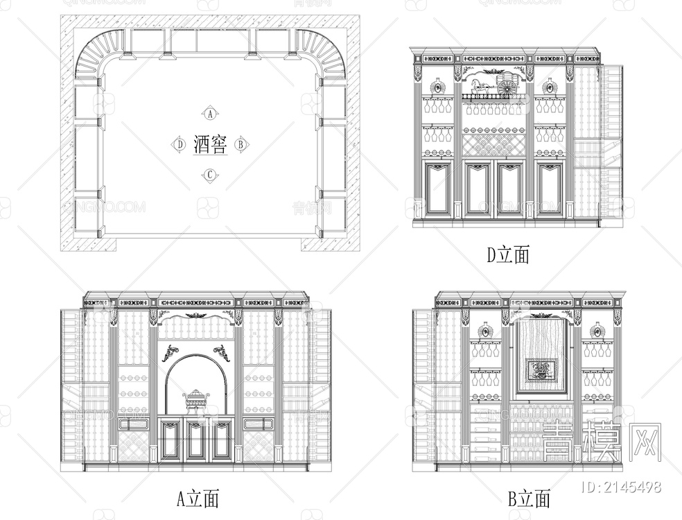 柜子外观CAD模块【ID:2145498】