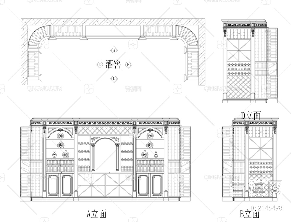 柜子外观CAD模块【ID:2145498】