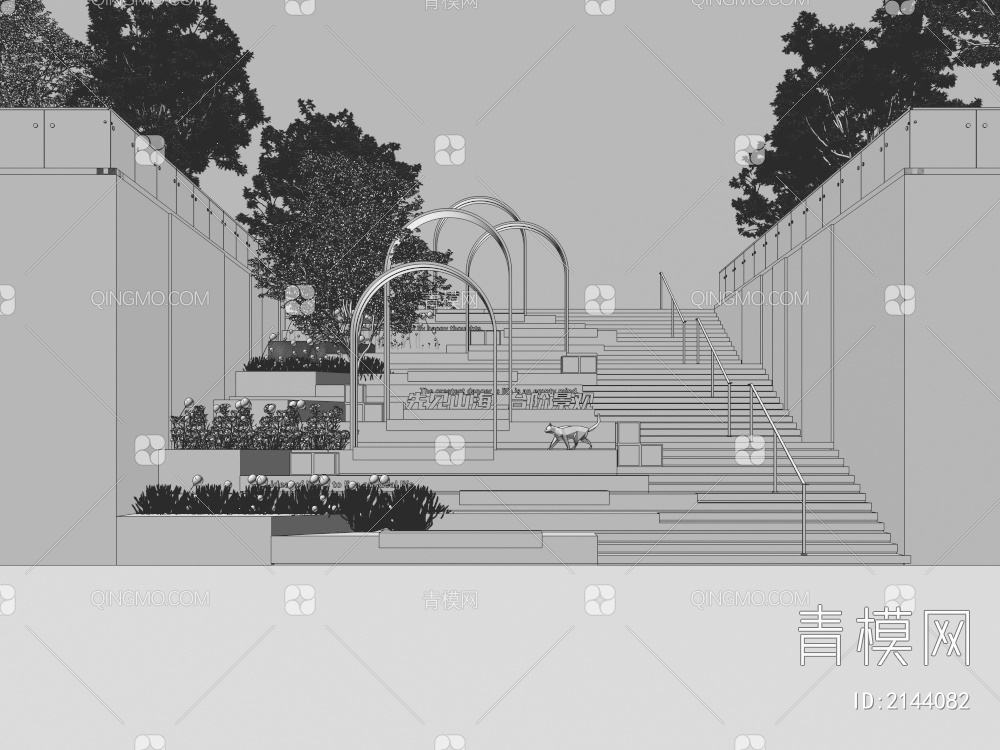 景观阶梯 台阶3D模型下载【ID:2144082】
