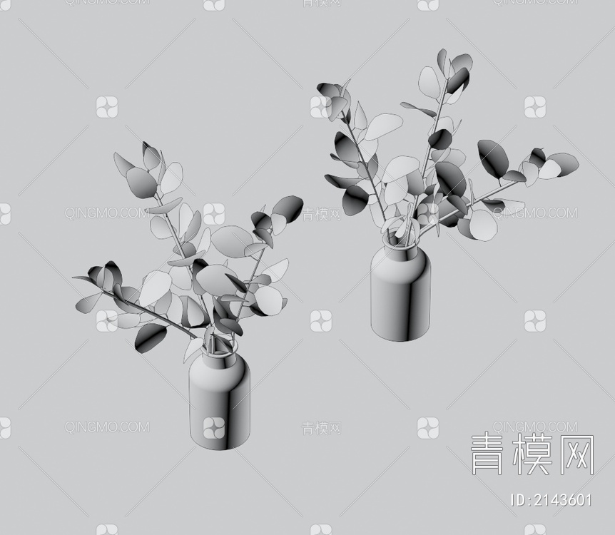 植物花瓶3D模型下载【ID:2143601】