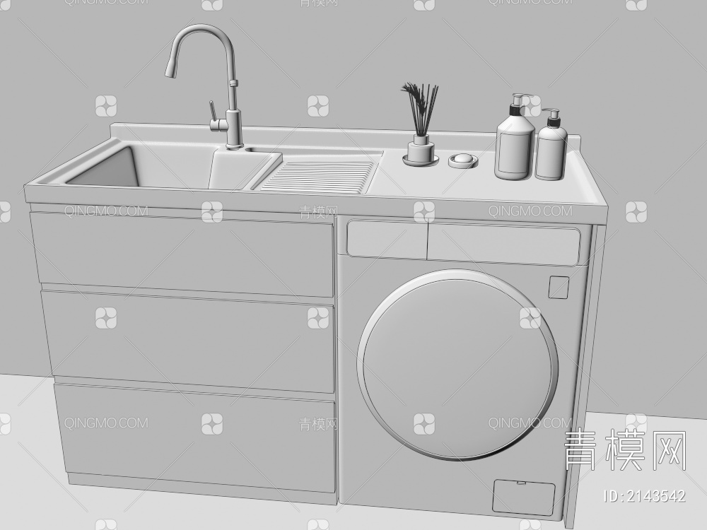 浴室柜3D模型下载【ID:2143542】