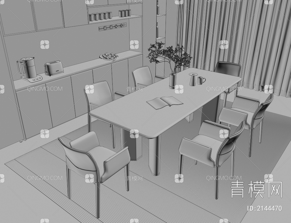 餐桌椅组合3D模型下载【ID:2144470】