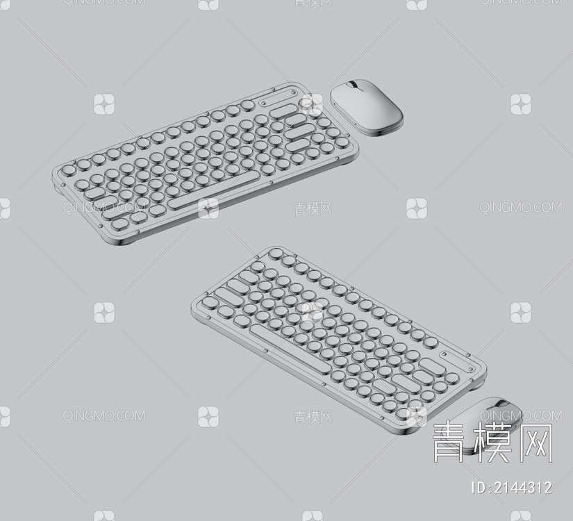 键盘 鼠标组合3D模型下载【ID:2144312】
