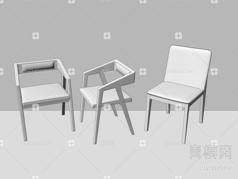餐椅，椅子3D模型下载【ID:2143419】
