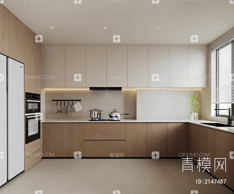 开放式厨房3D模型下载【ID:2147487】