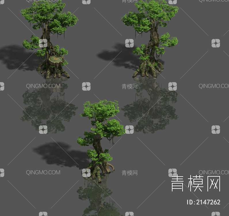 钓鱼区树 卡通游戏3D模型下载【ID:2147262】