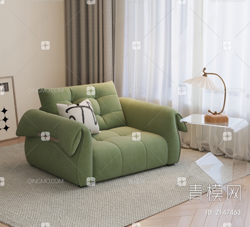 单人沙发3D模型下载【ID:2147463】