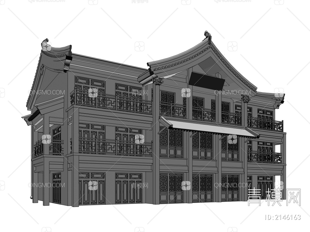 古建 商业建筑3D模型下载【ID:2146163】
