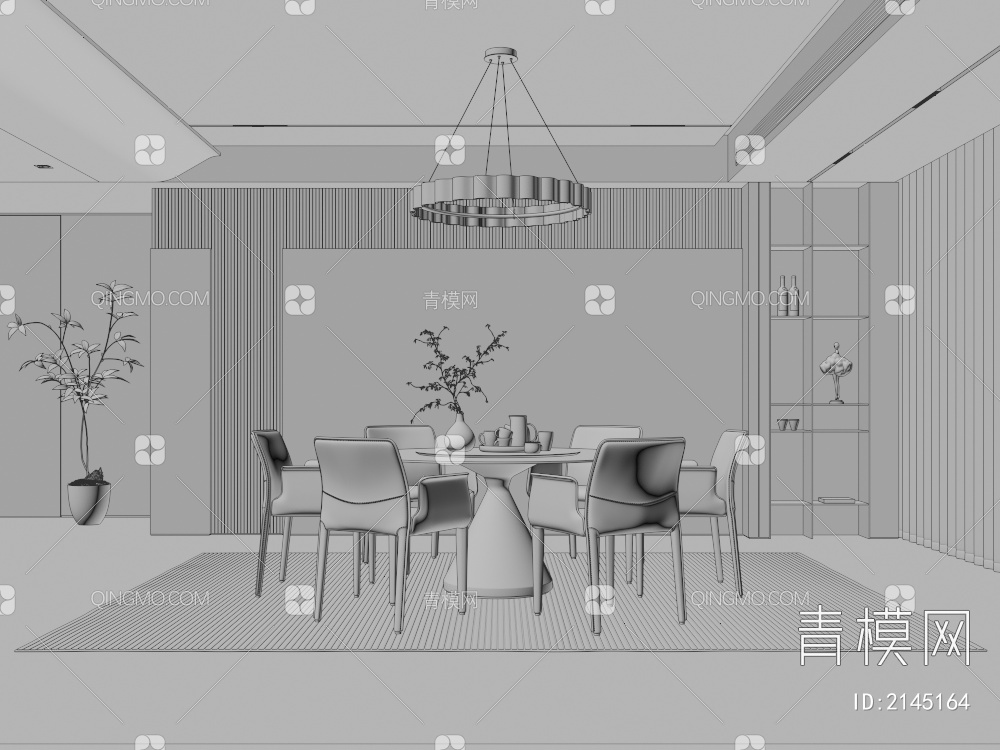 家居餐厅3D模型下载【ID:2145164】