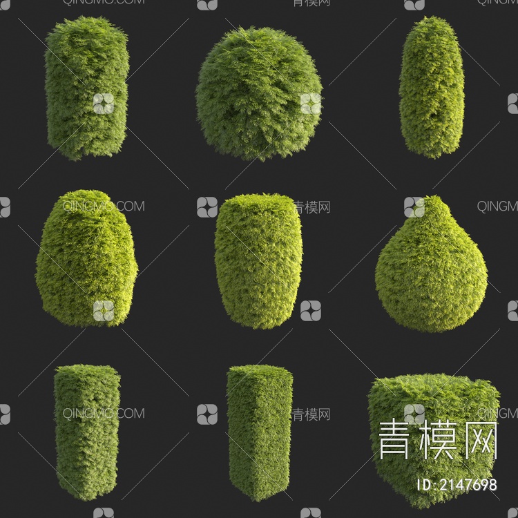 灌木 绿篱 园艺 绿化带植物3D模型下载【ID:2147698】