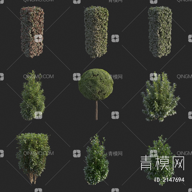 灌木 绿篱 绿化带植物3D模型下载【ID:2147694】