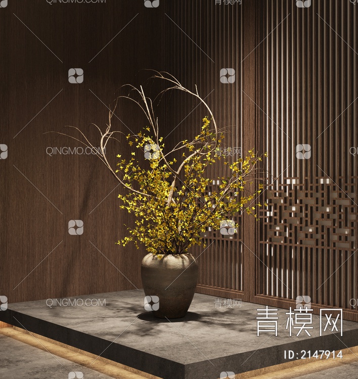 花卉 花瓶3D模型下载【ID:2147914】