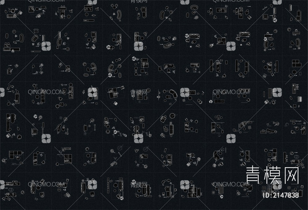 2024网红家具CAD组合图库【ID:2147838】