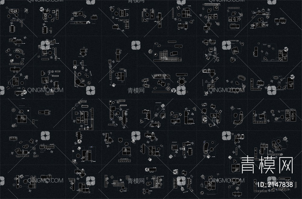 2024网红家具CAD组合图库【ID:2147838】