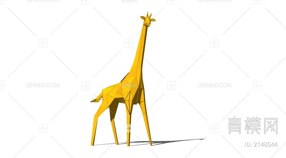 长颈鹿雕塑SU模型下载【ID:2148544】