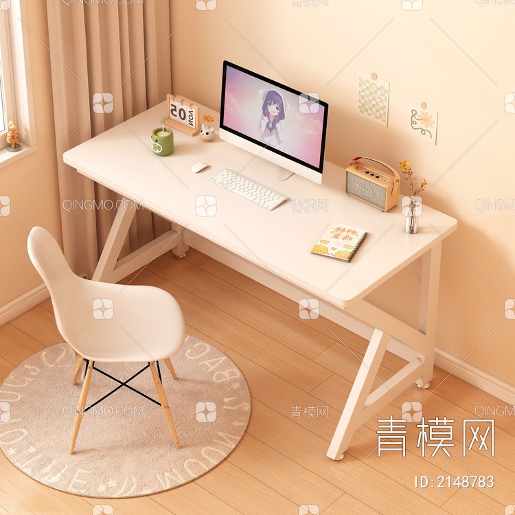 书桌椅组合3D模型下载【ID:2148783】