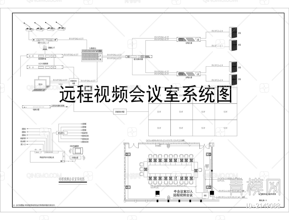 机房工程系统图常用弱电CAD【ID:2149088】
