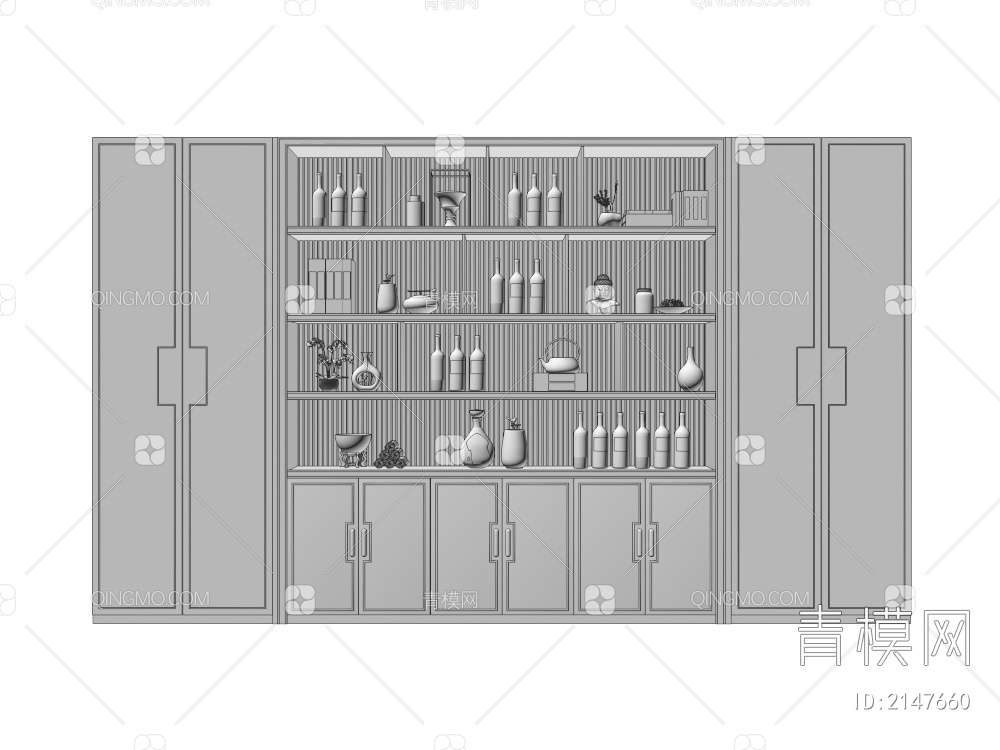 酒柜  酒瓶3D模型下载【ID:2147660】