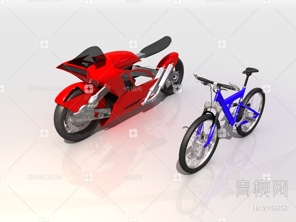 摩托车 自行车 非机动车3D模型下载【ID:2148858】