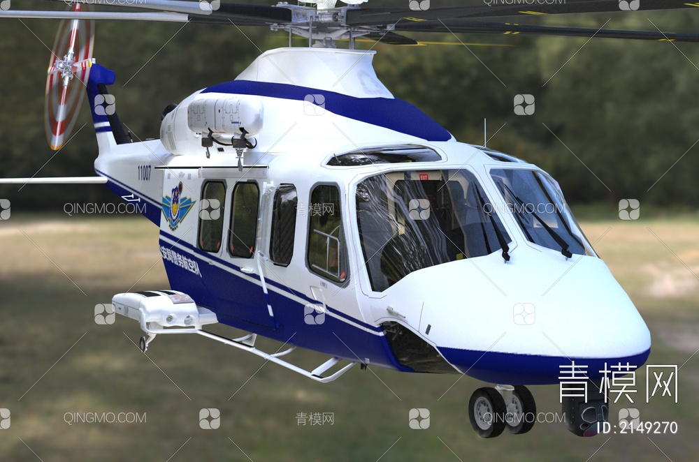 国警AW139直升机3D模型下载【ID:2149270】