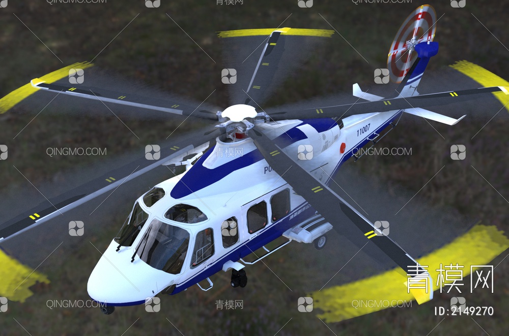 国警AW139直升机3D模型下载【ID:2149270】