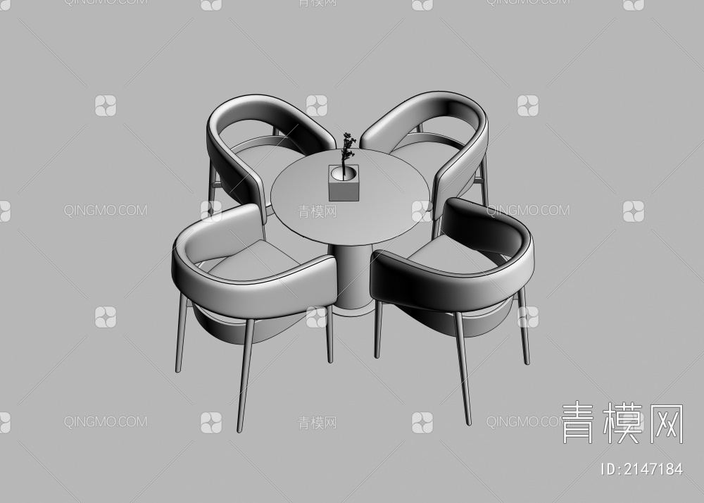 洽谈桌椅组合  休闲桌椅组合3D模型下载【ID:2147184】