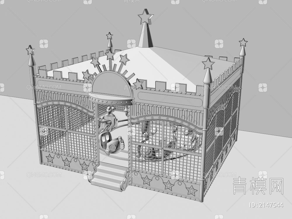 喷球车 游乐设备 游乐设施3D模型下载【ID:2147544】