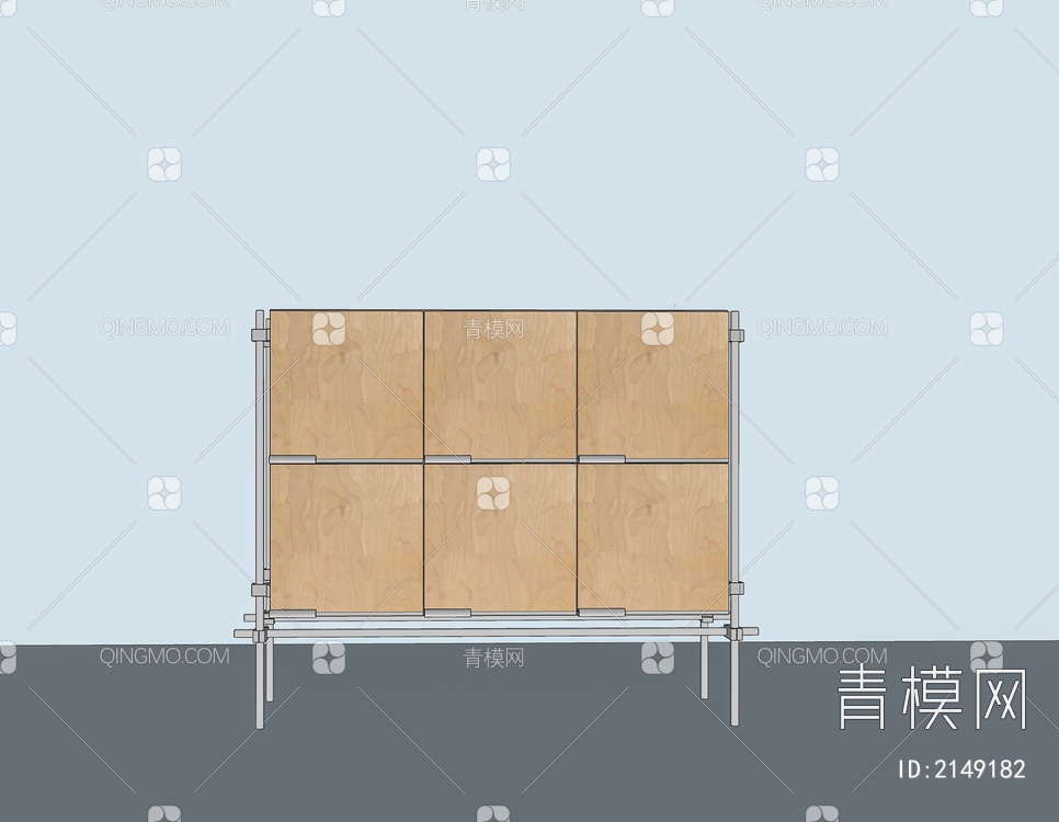 工业桦木海洋板原木风方块空间家具SU模型下载【ID:2149182】