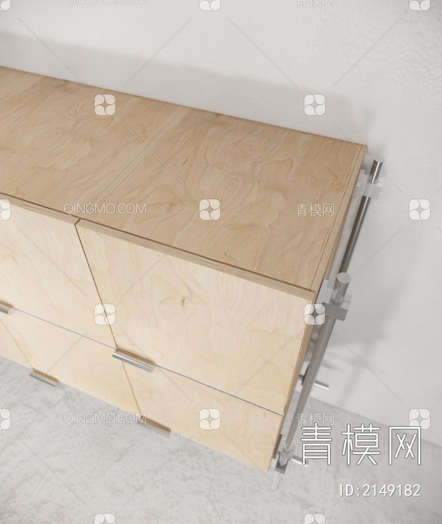 工业桦木海洋板原木风方块空间家具SU模型下载【ID:2149182】