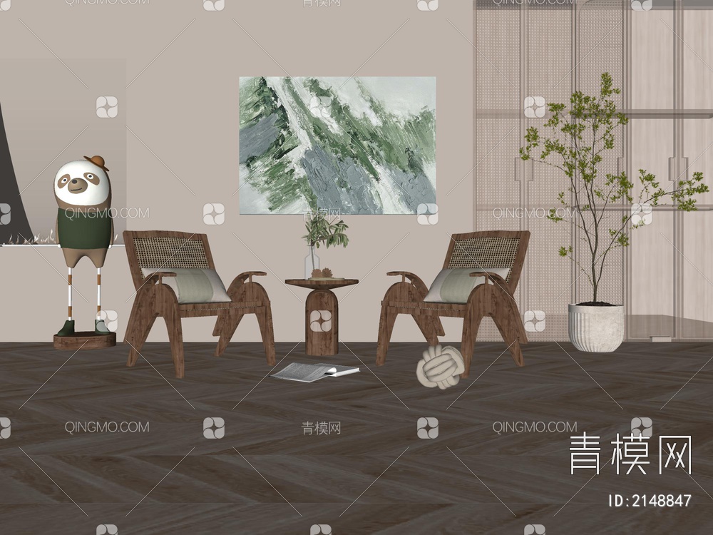 休闲椅SU模型下载【ID:2148847】