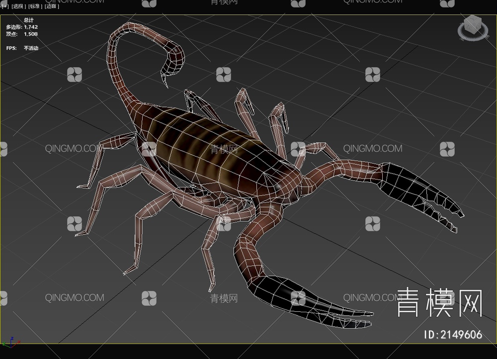 南非扁石蝎 昆虫 动物3D模型下载【ID:2149606】