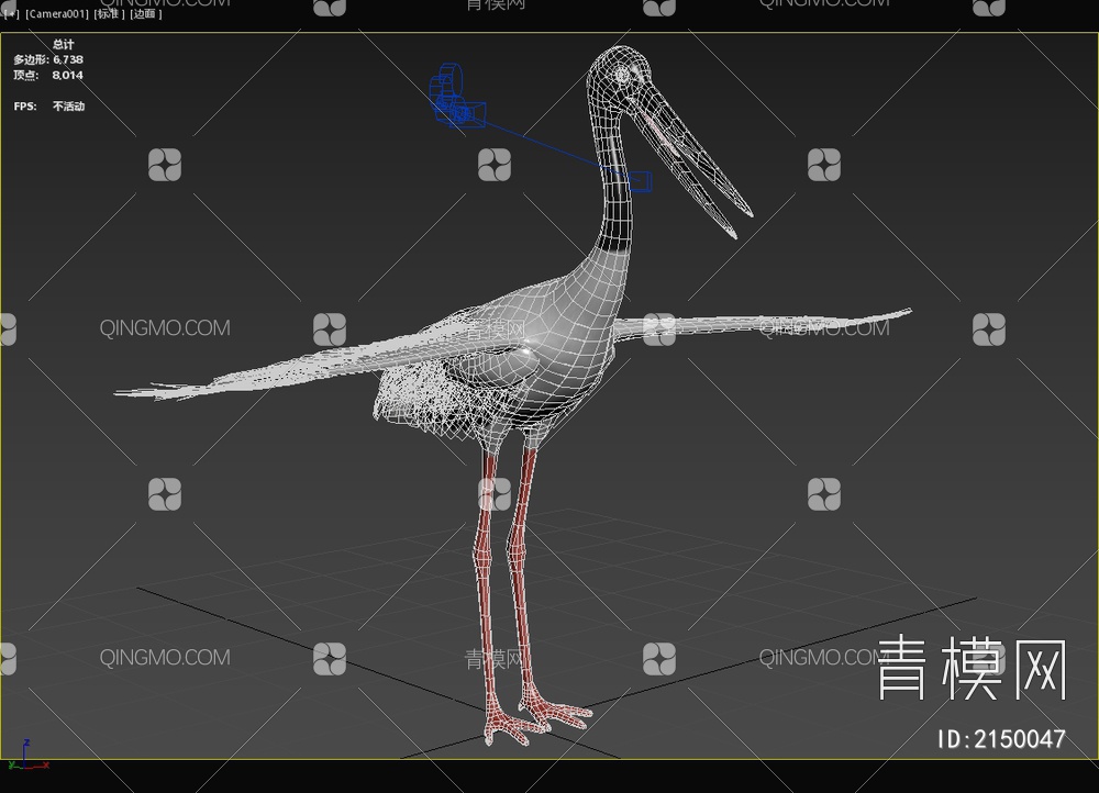 黑颈鹳 凹嘴鹳 生物 动物3D模型下载【ID:2150047】