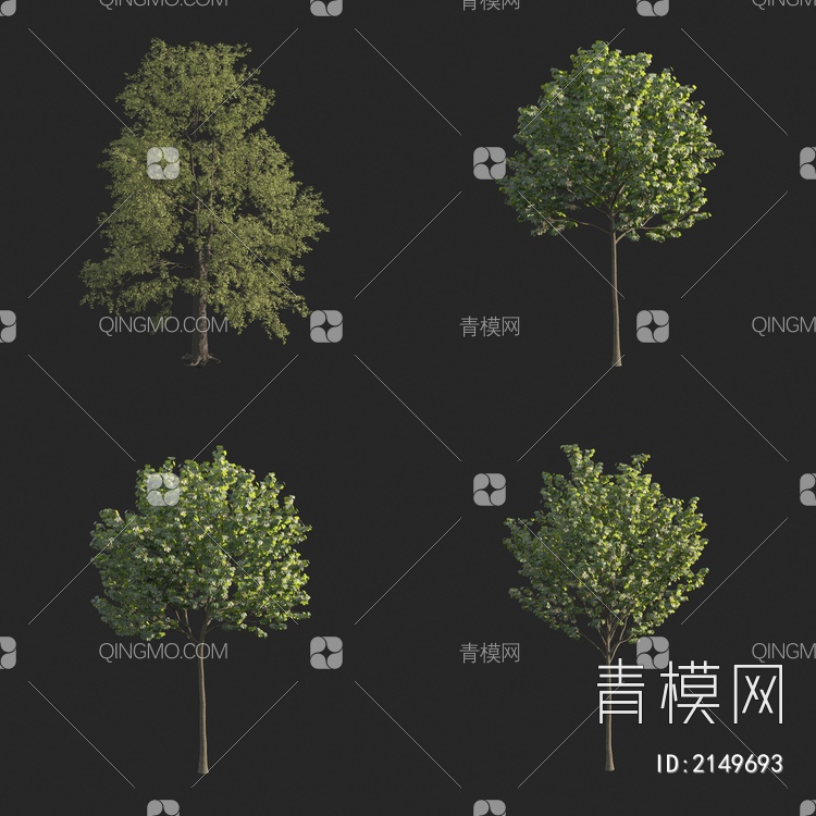 景观树 小树 行道树 鸟瞰树3D模型下载【ID:2149693】