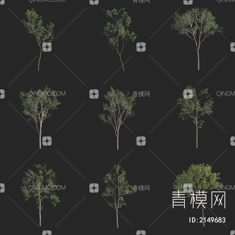 景观树 小树 行道树 鸟瞰树3D模型下载【ID:2149683】
