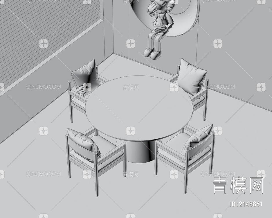 休闲桌椅3D模型下载【ID:2148861】