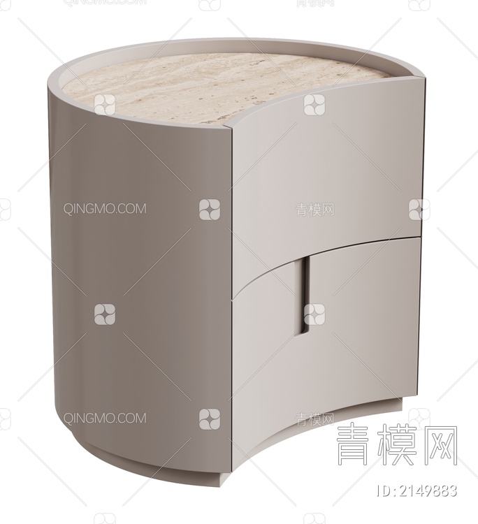 Casa Magna 床头柜 实木床头柜 圆形床头柜3D模型下载【ID:2149883】