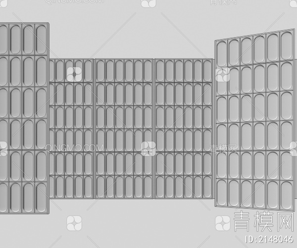 墙面立体造型板组合 背景墙板 护墙板3D模型下载【ID:2148046】