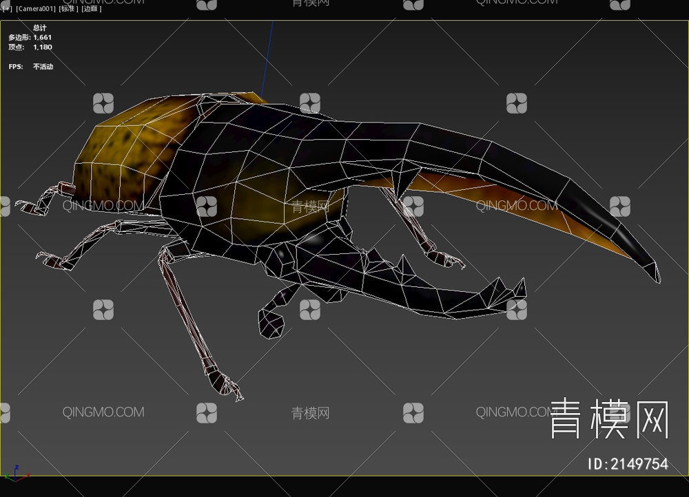大力甲虫 犀金龟 独角仙 长戟大兜虫 赫拉克勒斯昆虫 动物生物3D模型下载【ID:2149754】