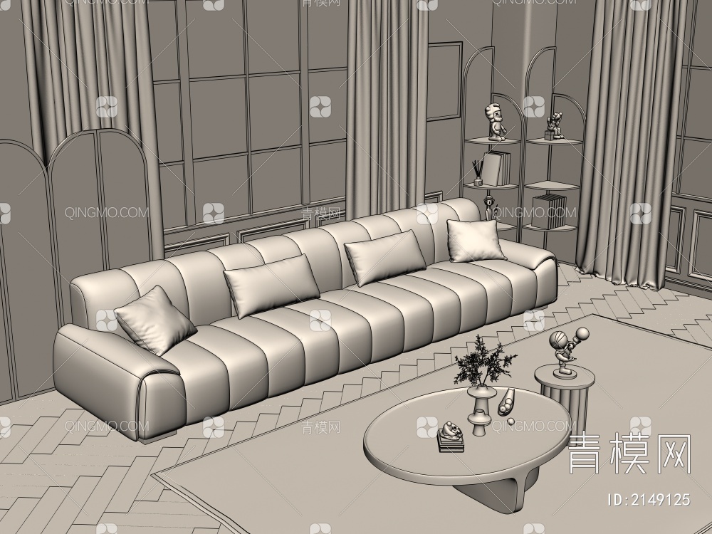 多人沙发3D模型下载【ID:2149125】