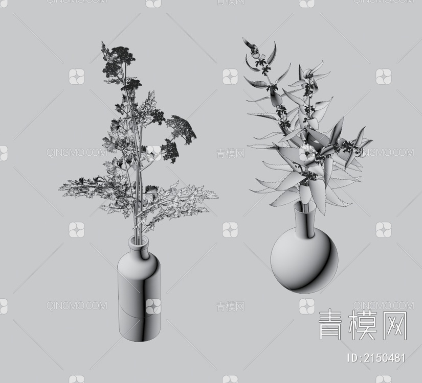 植物花瓶3D模型下载【ID:2150481】