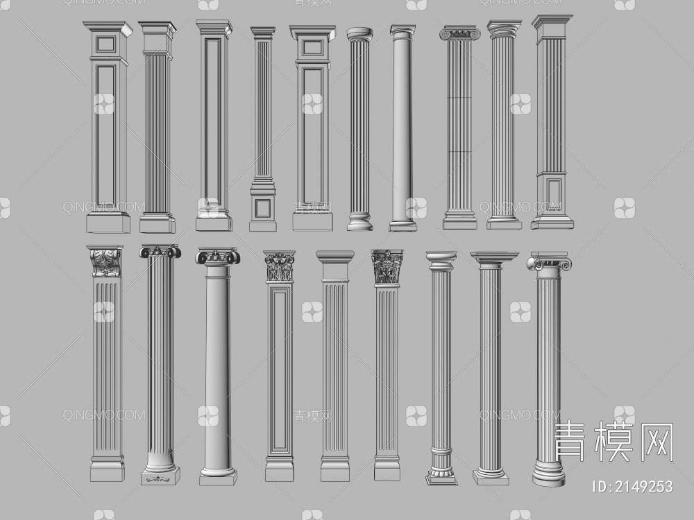 罗马柱3D模型下载【ID:2149253】