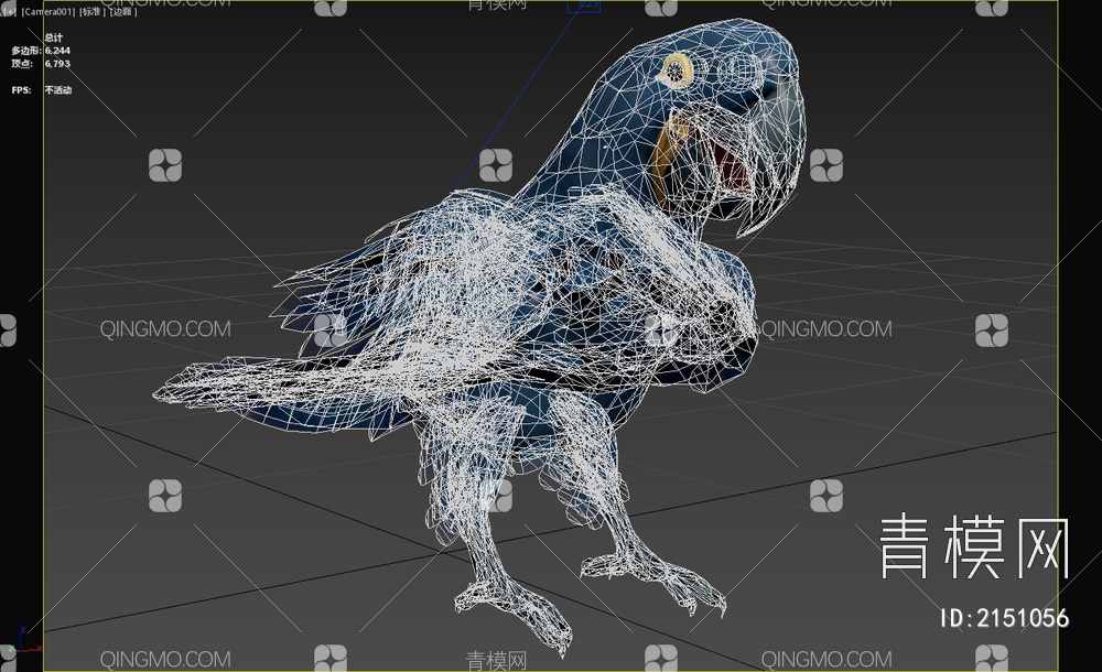 紫蓝金刚 鹦鹉 蓝紫金刚 鹦鹉 风信子金刚 鹦鹉 鸟类动物生物3D模型下载【ID:2151056】