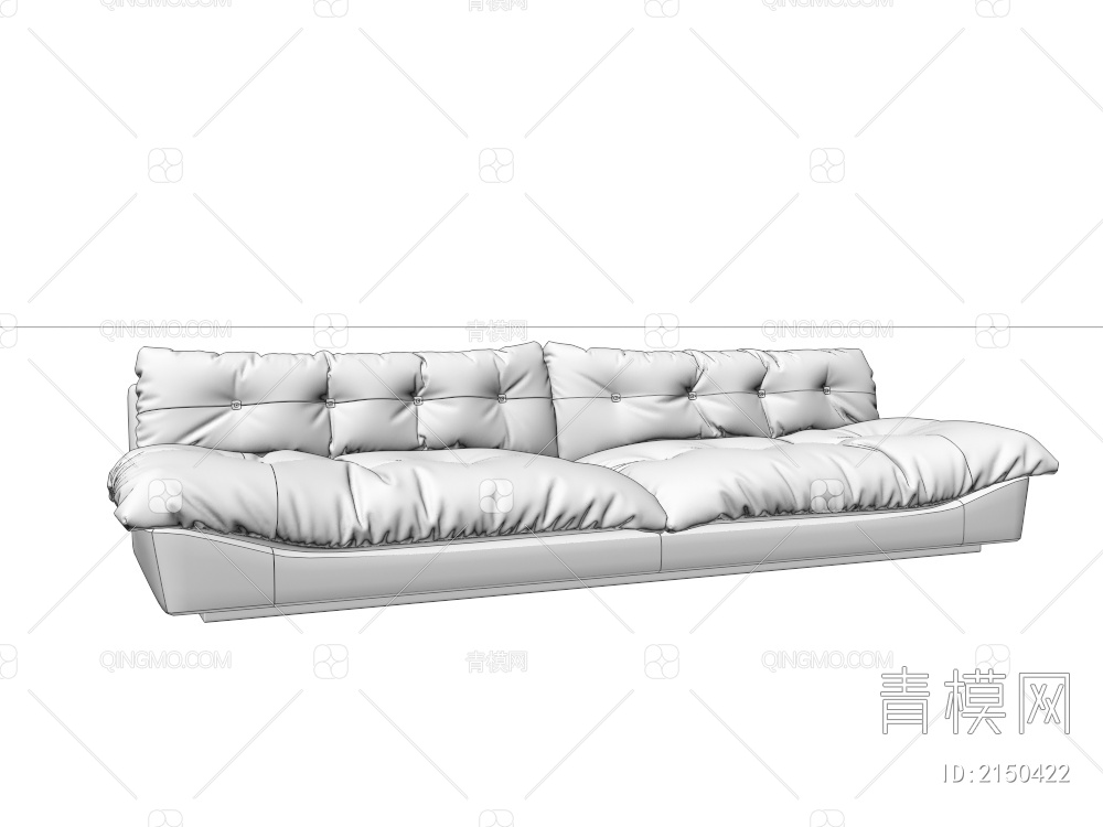 奶油沙发3D模型下载【ID:2150422】